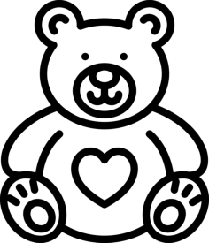 Lovely Teddy Bear Digital Sketch Svg Design, Free Vectors File